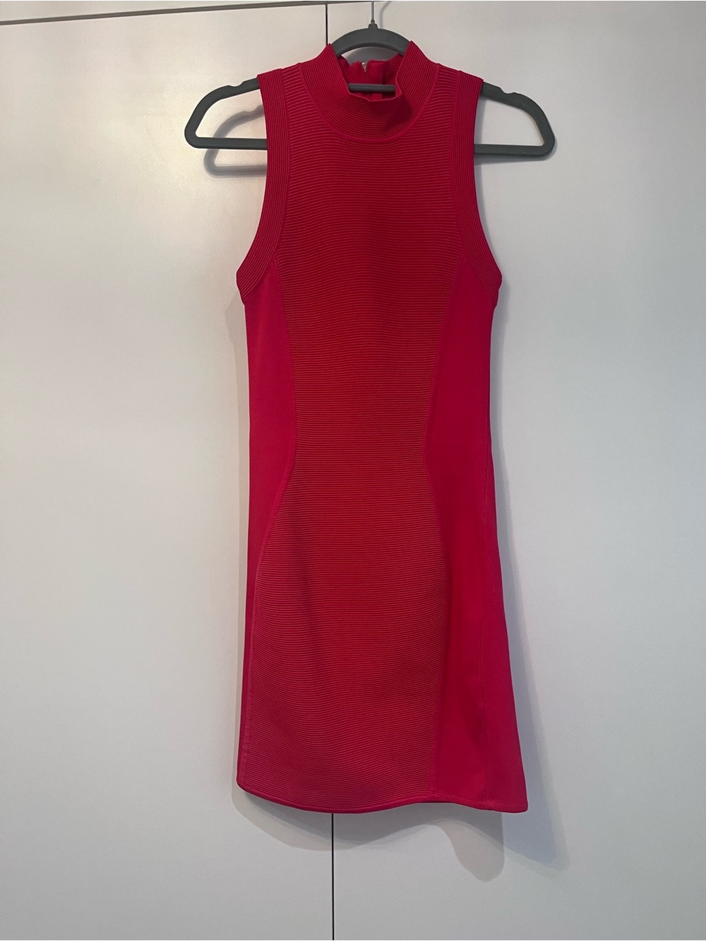 Joie Sleeveless Hot Pink Mock Neck Mini Dress